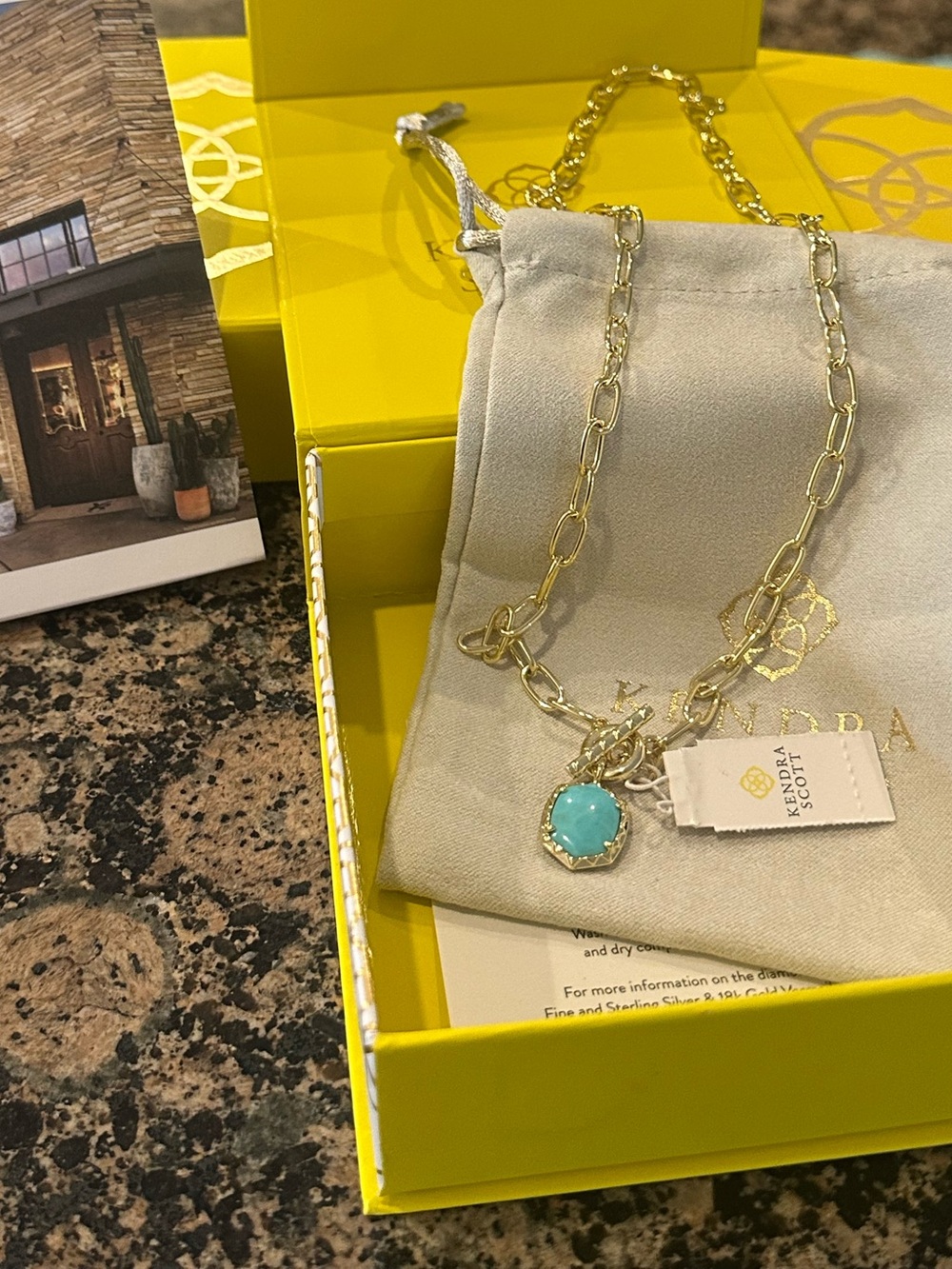 Kendra Scott Daphne Convertible Gold Link and Chain Necklace in Turquoise